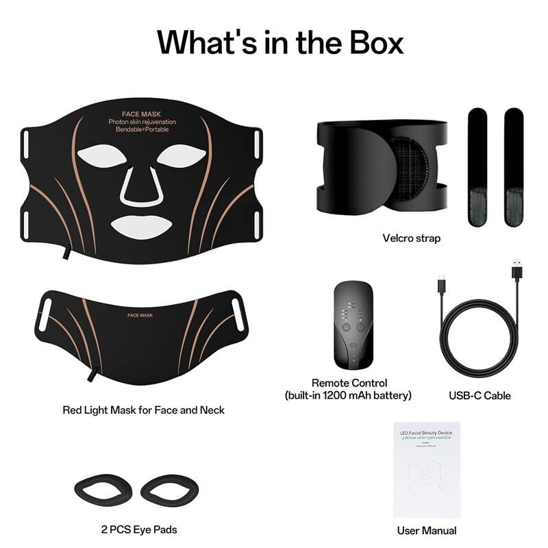 Home Use Red Light Therapy Face Mask With Neck Piece