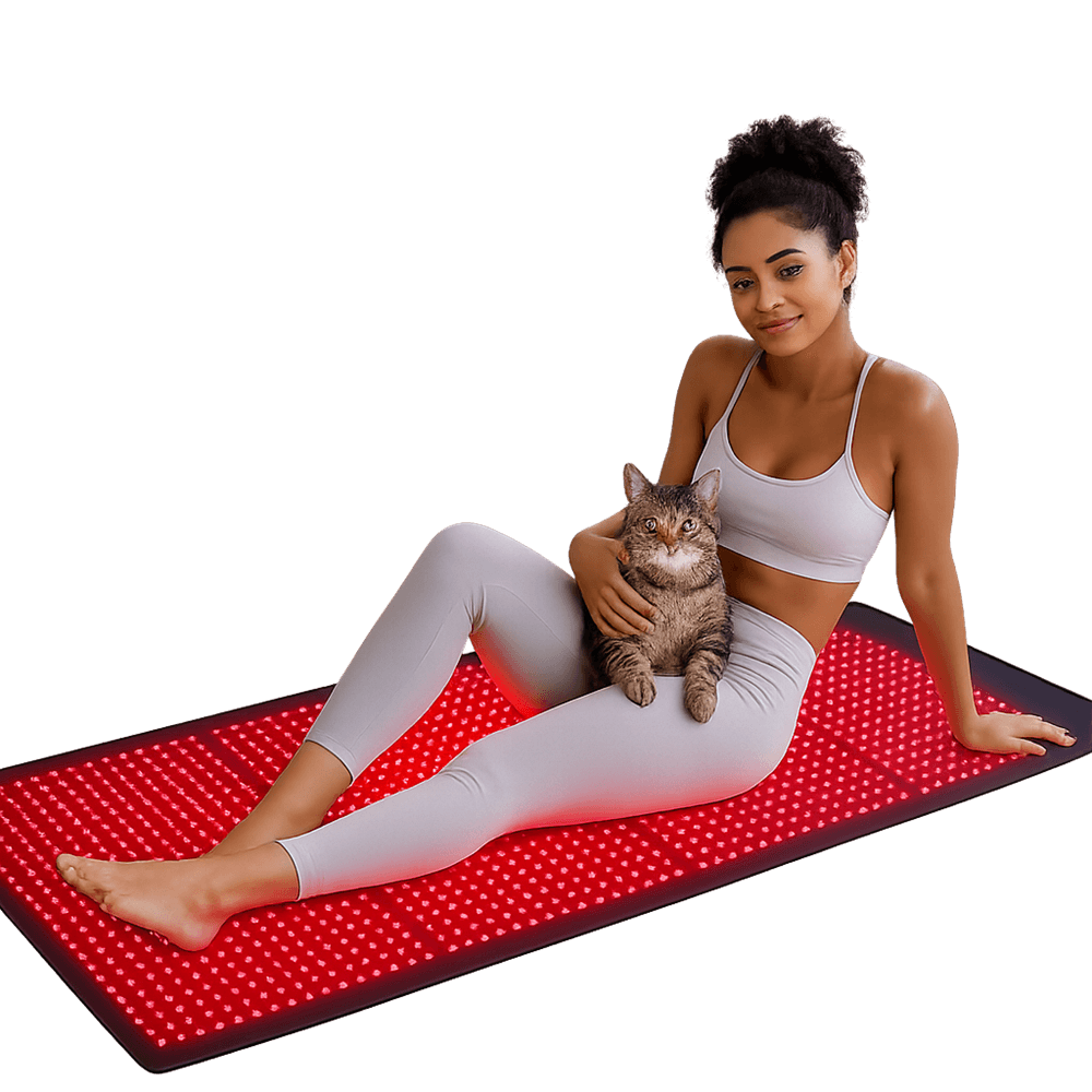 Red light therapy yoga blanket for home use