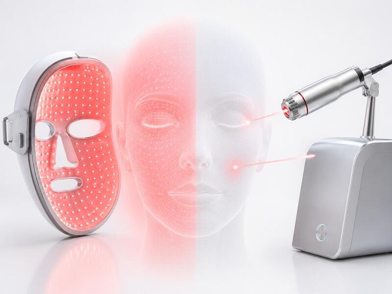 LED vs Laser Face Mask Irradiance