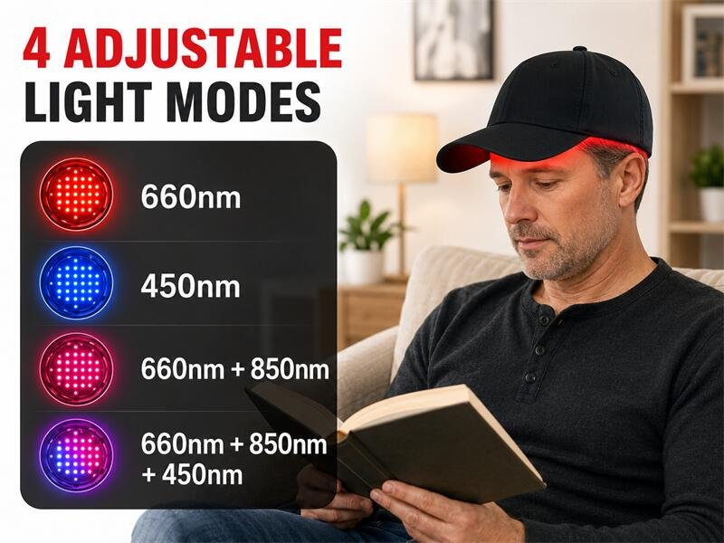 4 Modes Red Light Therapy Hat For Hair Growth