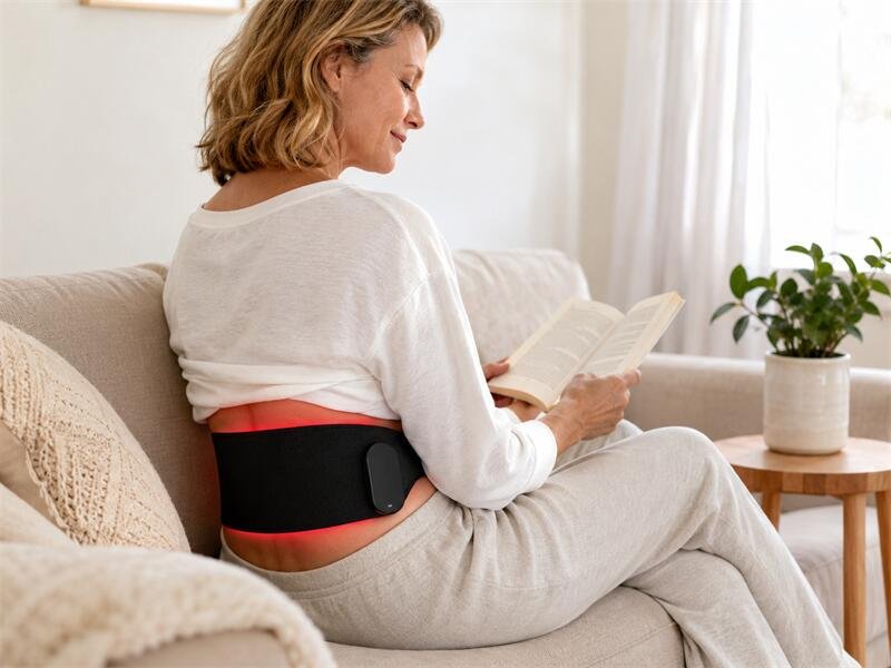 Wearable red light therapy belt for back pain