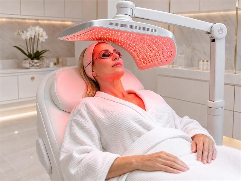 Physical therapy clinic with near-infrared therapy device