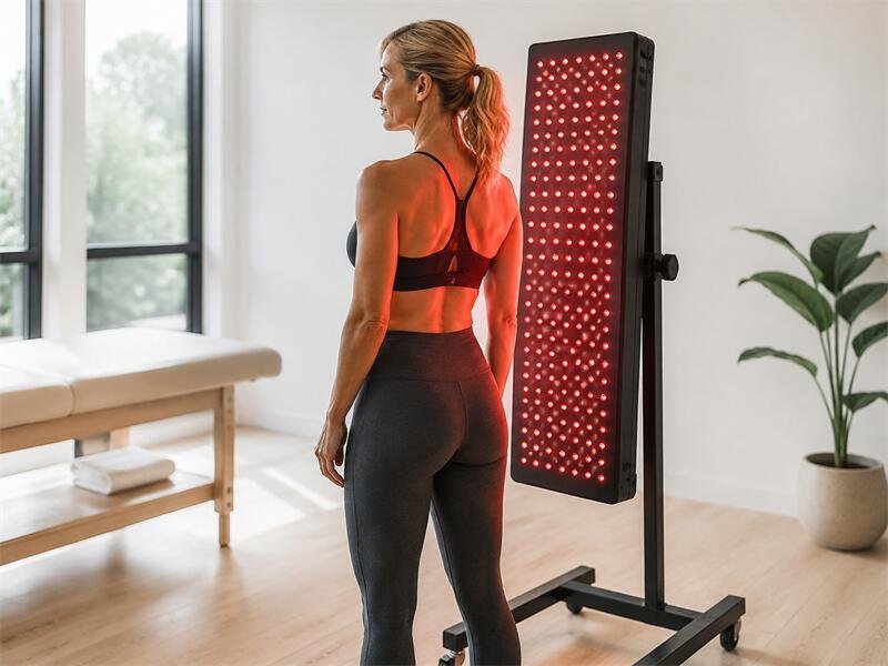 Red light therapy panel device for back pain
