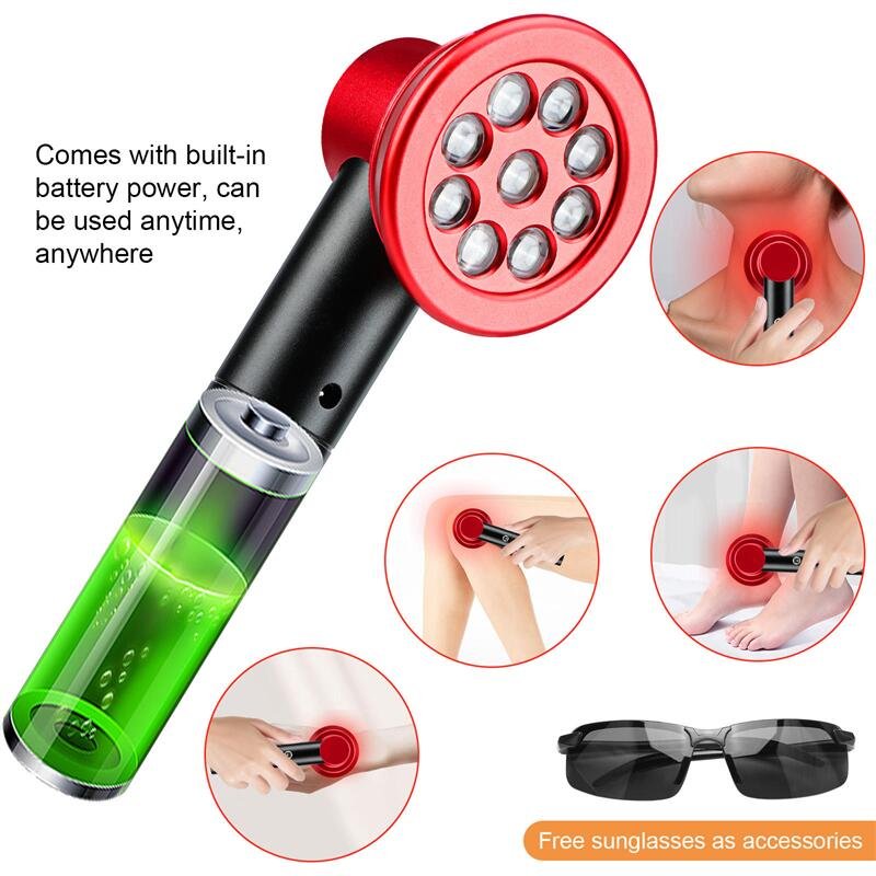 630nm 660nm 850nm Portable Red Light Therapy Wand For Body