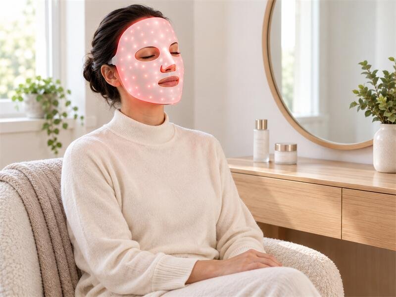 At-home LED face mask skincare