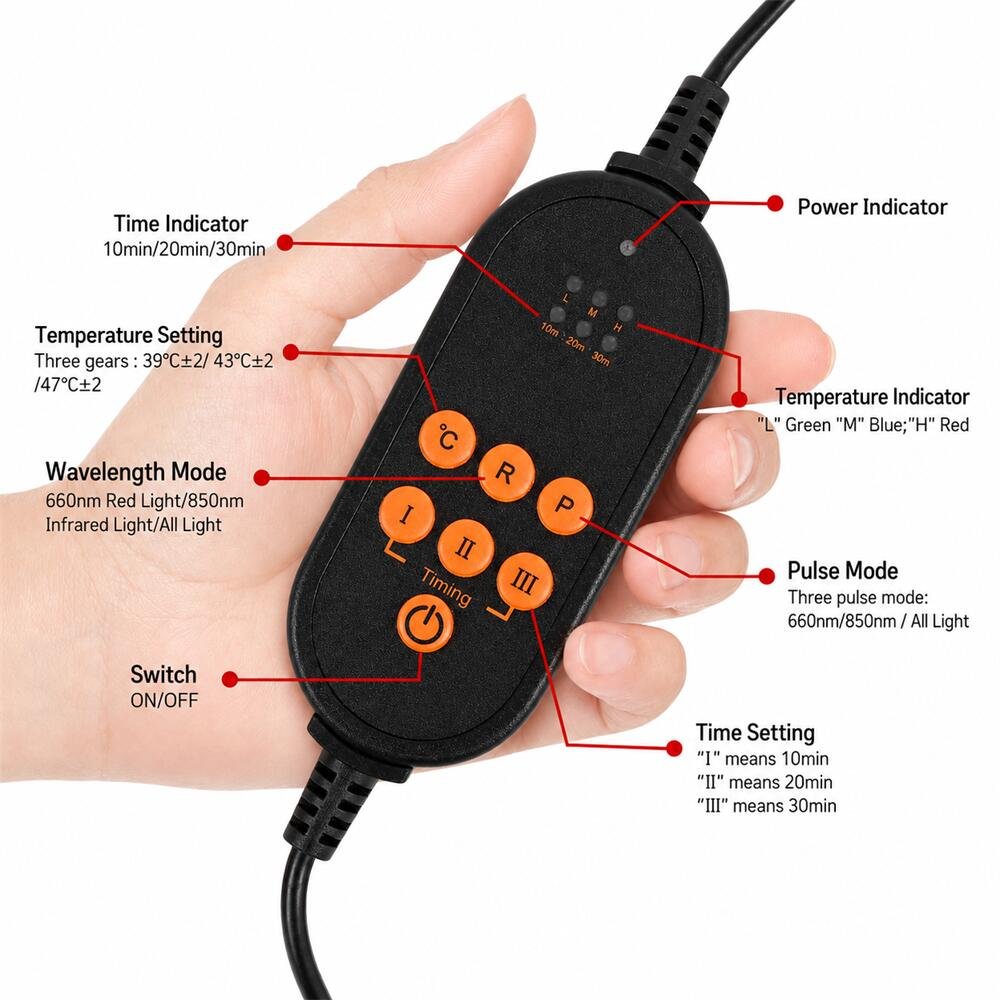 Controller For 140 LEDs Red Light Therapy Neck Pad (46X17CM Customized) – WF054