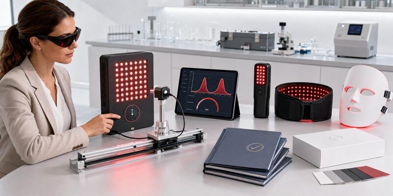 Red light therapy device form factors for wound healing applications including panels, wearable belts, and handheld units