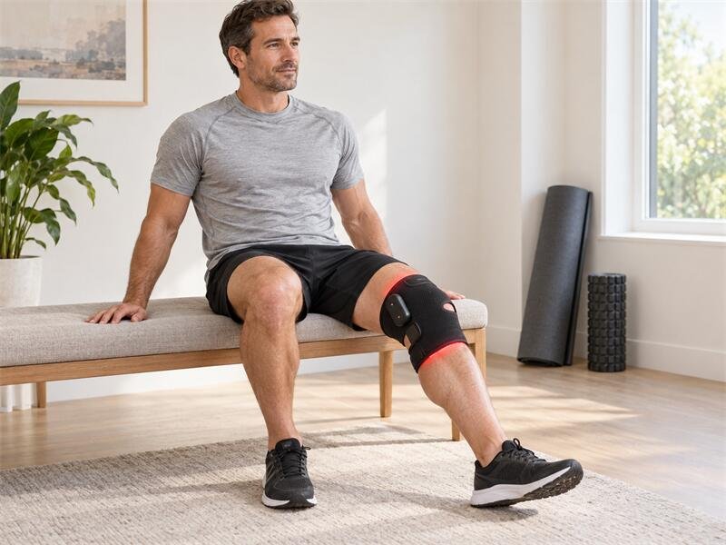 Wearable red light knee recovery wrap