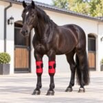 Black Horse with Matching Red Knee Wraps-6
