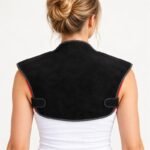 Black shoulder therapy vest, rear view-5