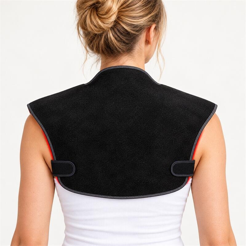 Black shoulder therapy vest, rear view-5