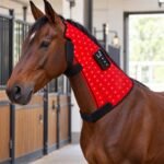 Dark Bay Horse with Red Therapy Wrap-4