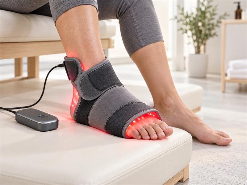Wearable flexible red light therapy device for skin treatment