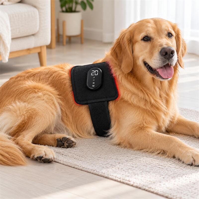 Golden Retriever with Red Light Therapy Pad-4