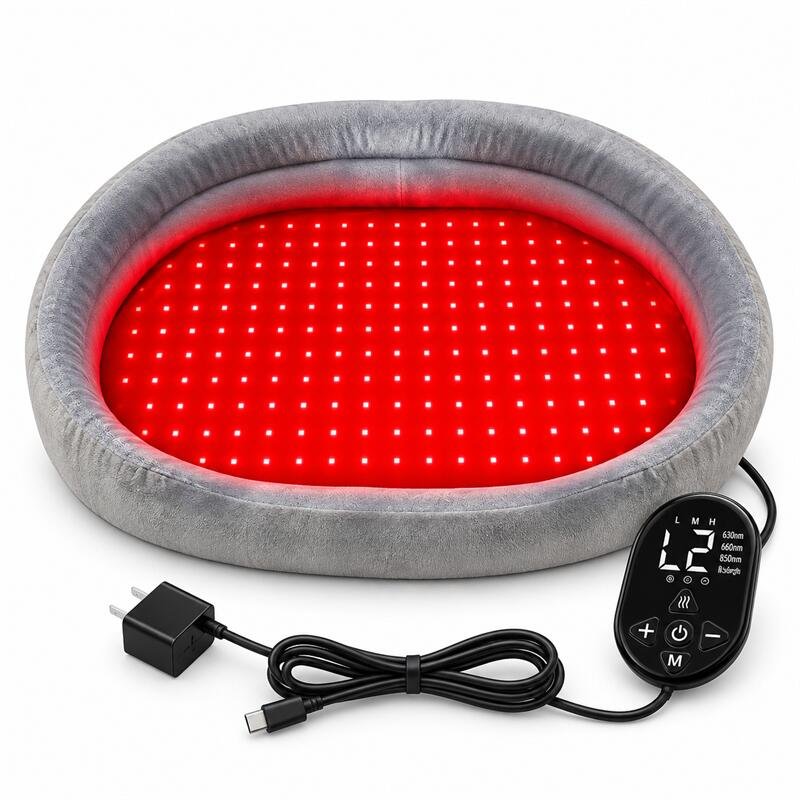 Gray Plush LED Therapy Pet Nest-2