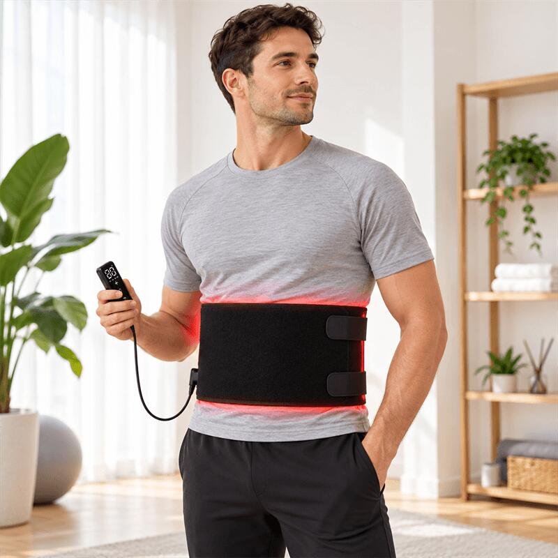 Man using a red light waist mat-6