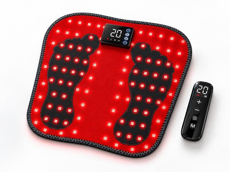 Rechargeable red light therapy foot mat