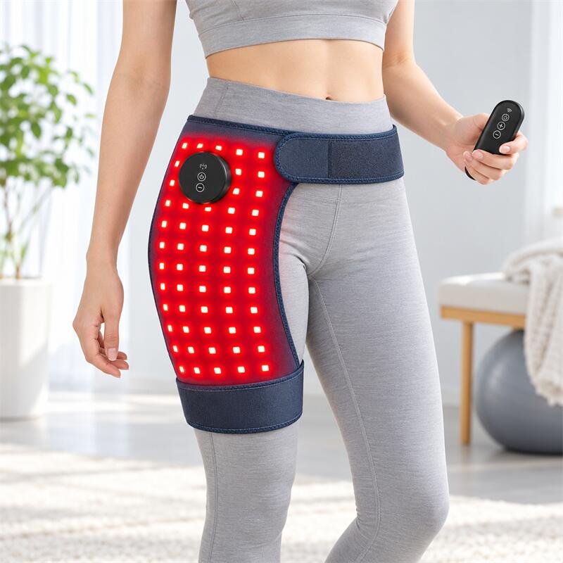 Red light therapy hip wrap in use-1