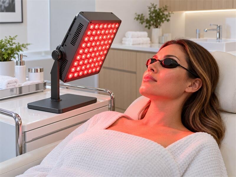 Professional-grade red light therapy panel for clinical cold sore treatment