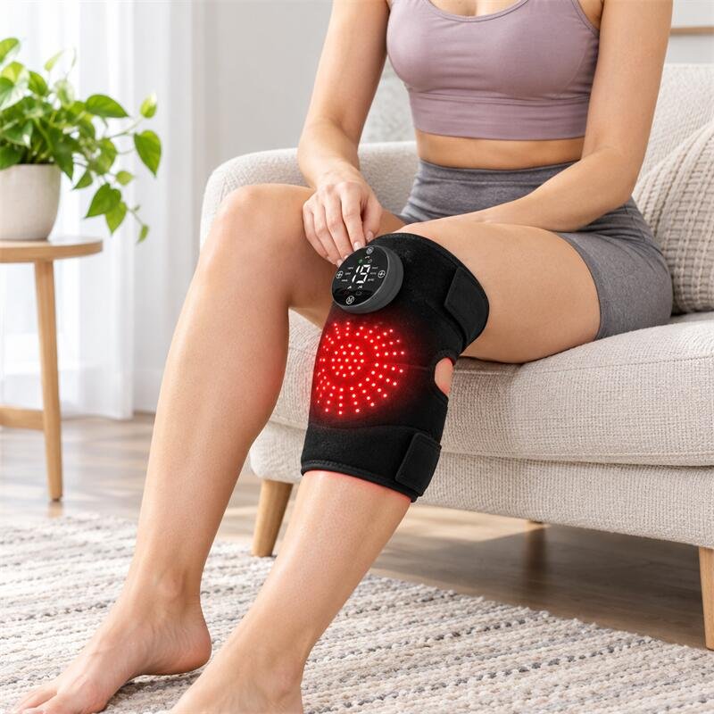 WF034 red light knee wrap in use-4