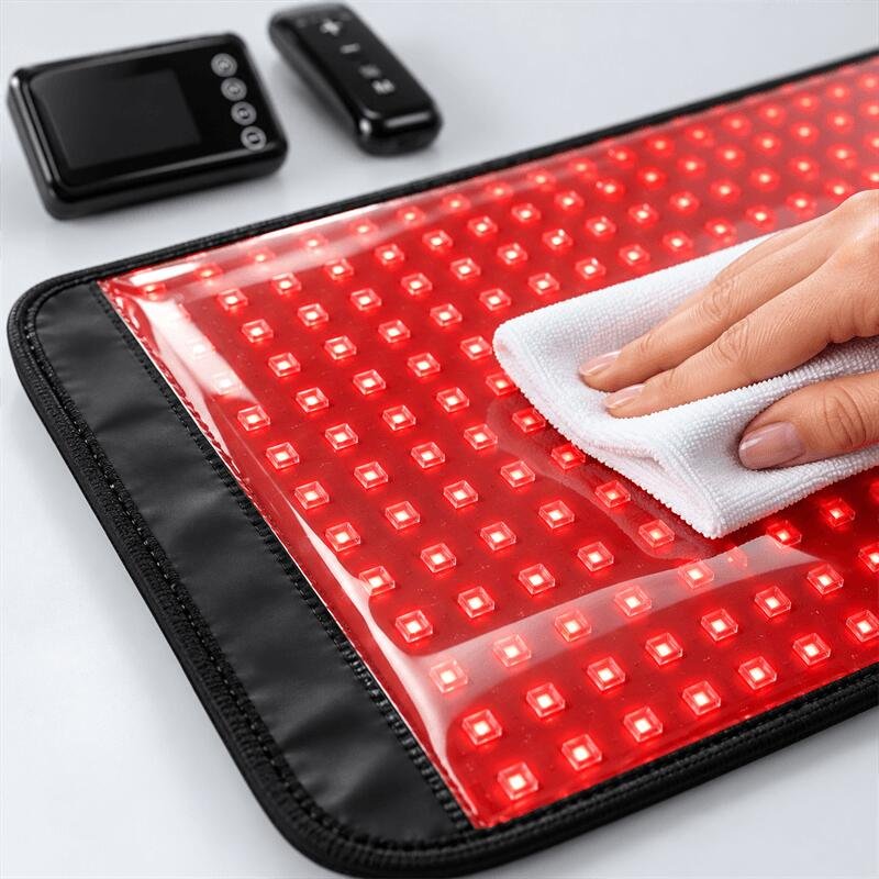 Wiping transparent film on LED mat-7