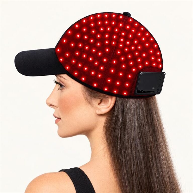 Woman Wearing Black LED Cap-4